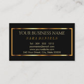 Carte De Visite Artiste de maquillage avec marbre or & bleu Accent (Dos)