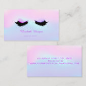 Carte De Visite Artiste de maquillage branché, Holographe Faux Las (Devant / Derrière)