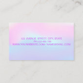 Carte De Visite Artiste de maquillage branché, Holographe Faux Las (Dos)