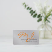 Carte De Visite Artiste de maquillage branché Silver Grey Orange M (Debout devant)