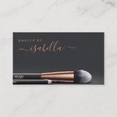 Carte De Visite Artiste de maquillage chic QR Code Cuivre noir (Devant)