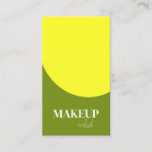 Carte De Visite Artiste de Maquillage Code QR Jaune & Vert Moderne (Devant)