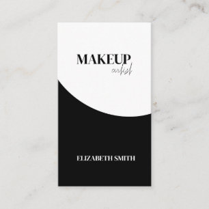 Carte De Visite Artiste de maquillage code QR noir et blanc élégan