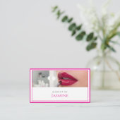 Carte De Visite Artiste de Maquillage Code QR Or Fuchsia Gras  (Debout devant)