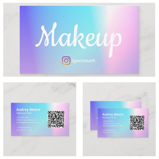 Carte De Visite Artiste de Maquillage Code QR Tendance