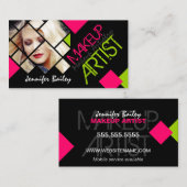 Carte De Visite Artiste de maquillage coloré et moderne (Devant / Derrière)