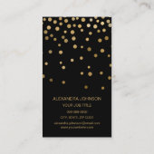Carte De Visite Artiste de maquillage Confetti noir et or (Dos)