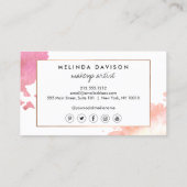 Carte De Visite Artiste de maquillage créatif aquarelle (Dos)