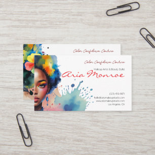Carte De Visite Artiste de maquillage d'art africain dynamique