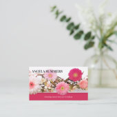 Carte De Visite Artiste de maquillage de beauté naturelle rose gra (Debout devant)