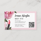 Carte De Visite Artiste de maquillage de beauté rose (Dos)