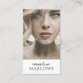 Carte De Visite Artiste de maquillage de cheveux moderne photo pro (Devant)