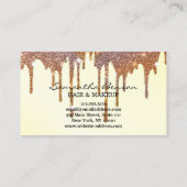 Carte De Visite Artiste de maquillage de glam élégant (Dos)