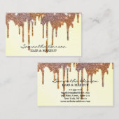 Carte De Visite Artiste de maquillage de glam élégant (Devant / Derrière)