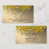 Carte De Visite Artiste de maquillage de glam élégant (Devant / Derrière)