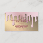 Carte De Visite Artiste de maquillage de glam élégant (Dos)