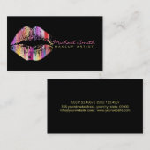 Carte De Visite Artiste de maquillage de lèvres élégant #23 (Devant / Derrière)