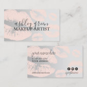 Carte De Visite Artiste de maquillage de lèvres rose blanc chick é (Devant / Derrière)