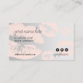 Carte De Visite Artiste de maquillage de lèvres rose blanc chick é (Dos)