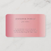 Carte De Visite Artiste de maquillage de luxe Modèle glamour Rose (Dos)