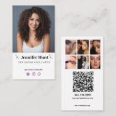 Carte De Visite Artiste de maquillage de médias sociaux minimalist (Devant / Derrière)
