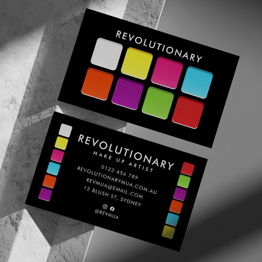 Carte De Visite Artiste de maquillage de palette Gras Neon