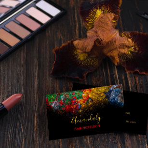 Carte De Visite Artiste de maquillage de palettes colorées Abstrai