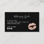 Carte De Visite Artiste de maquillage de parties scintillant en or (Dos)