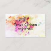 Carte De Visite Artiste de maquillage de peinture à l'aquarelle mo (Devant)