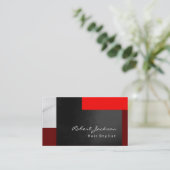 Carte De Visite Artiste de maquillage de style brun rouge gris (Debout devant)