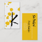 Carte de visite Artiste de maquillage d'encre jaun (Devant / Derrière)