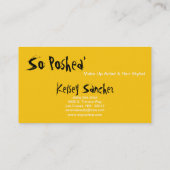 Carte de visite Artiste de maquillage d'encre jaun (Dos)