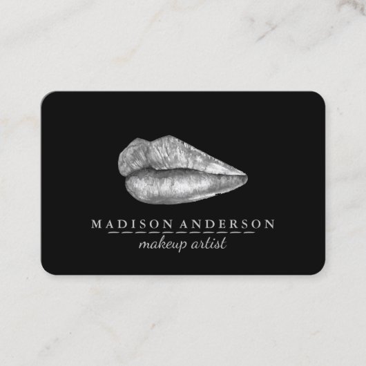 Carte De Visite Artiste de maquillage des lèvres de Salon moderne (Devant)