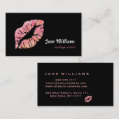 Carte De Visite Artiste de maquillage des lèvres roses (Devant / Derrière)