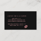 Carte De Visite Artiste de maquillage des lèvres roses (Dos)