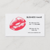 Carte De Visite Artiste de maquillage des lèvres rouges audacieuse (Dos)