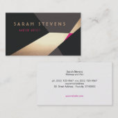 Carte De Visite Artiste de maquillage d'or Abstrait rétro moderne  (Devant / Derrière)