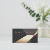 Carte De Visite Artiste de maquillage d'or Abstrait rétro moderne  (Debout devant)