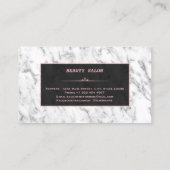 Carte De Visite Artiste de maquillage d'or Rose Marbre blanc éléga (Dos)