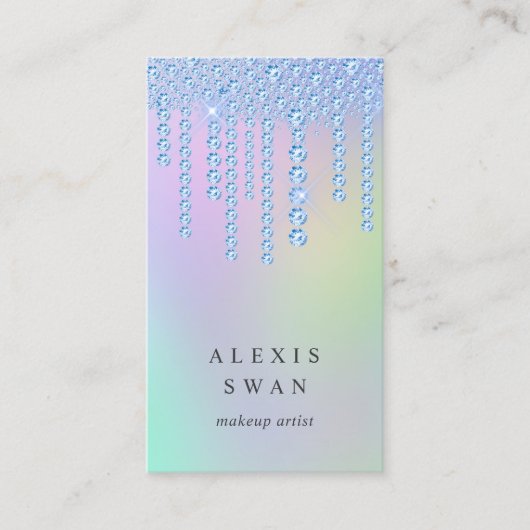 Carte De Visite Artiste de maquillage élégant de diamants de coule (Devant)