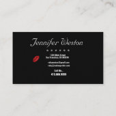 Carte De Visite Artiste de maquillage élégant / Lèvres rouges - Ca (Dos)