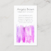 Carte De Visite Artiste de maquillage élégant rose (Dos)