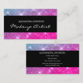 Carte De Visite Artiste de maquillage élégant, violet et rose (Devant / Derrière)