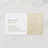 Carte De Visite Artiste de maquillage Empreinte de léopard d'or mo (Dos)