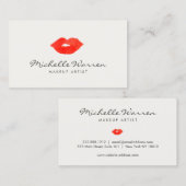 Carte De Visite Artiste de maquillage en aquarelle Gras Lèvres rou (Devant / Derrière)