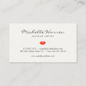 Carte De Visite Artiste de maquillage en aquarelle Gras Lèvres rou (Dos)