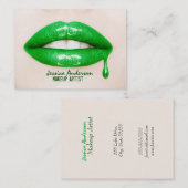 Carte De Visite Artiste de maquillage en bâton vert (Devant / Derrière)