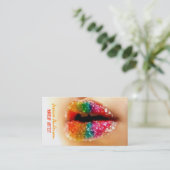 Carte De Visite Artiste de maquillage en citron vert (Debout devant)