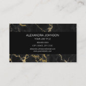 Carte De Visite Artiste de maquillage en marbre noir et or (Dos)