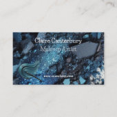 Carte De Visite Artiste de maquillage en verre bleu vibrant (Devant)